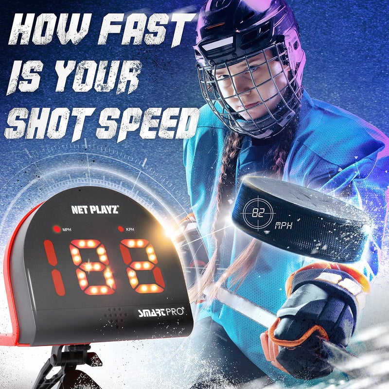 NET PLAYZ Hockey Radar Gifts Training Aids - Speed Sensor, Hands-Free Radar Guns | Ice, Field, Street & Roller Hockey, High-Tech Gadget & Gear, Black - Image 2